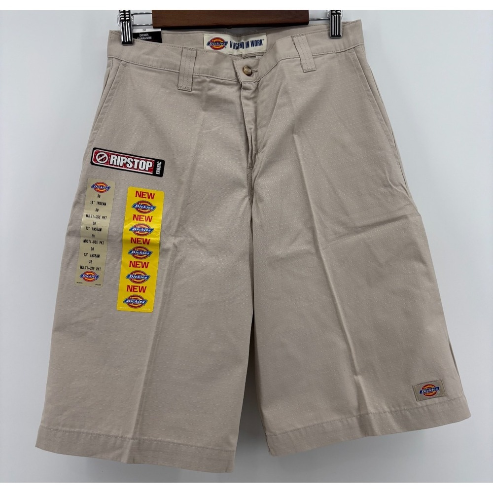 Dickies Work Shorts Mens Tan 13" Ripstop Multi Use Pocket Relaxed Fit 30 NWT